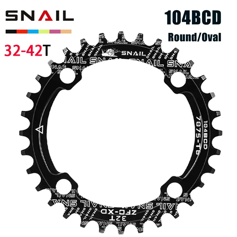 Bcd crown 104 Narrow Wide MTB Chainring 32T/34T/36T/38T/40T/42T Mountain Bike Round/Oval crankset Chainwheel Tooth plate Parts