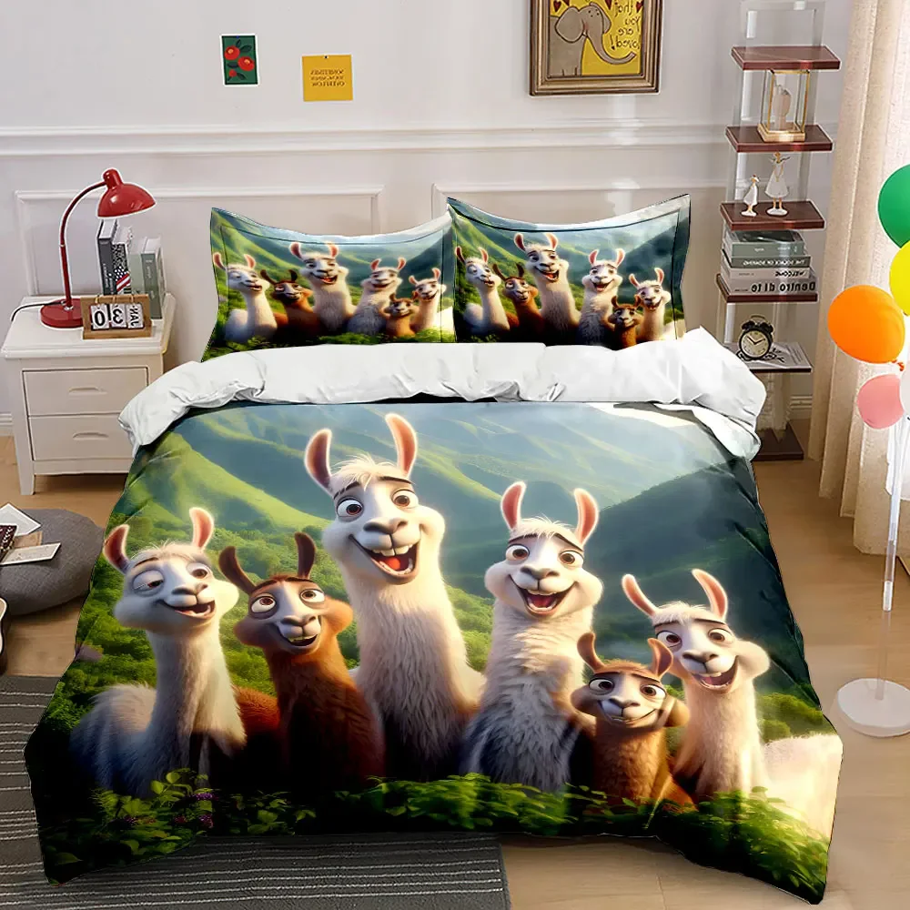 Alpaca Artwork Set for Home Decor Soft Comfortable Duvet Cover Bedding Set Included 1*Duvet Cover & 2*Pillowcases, gift