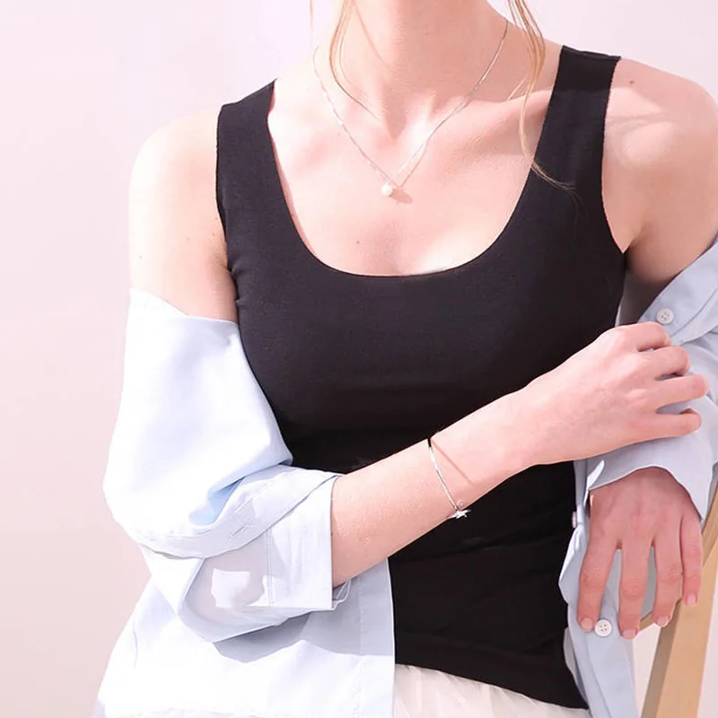 Sleeveless Seamless Ice Silk Women Camisole Summer Lady Vest Casual Solid Tank Tops Female Top Plus Size