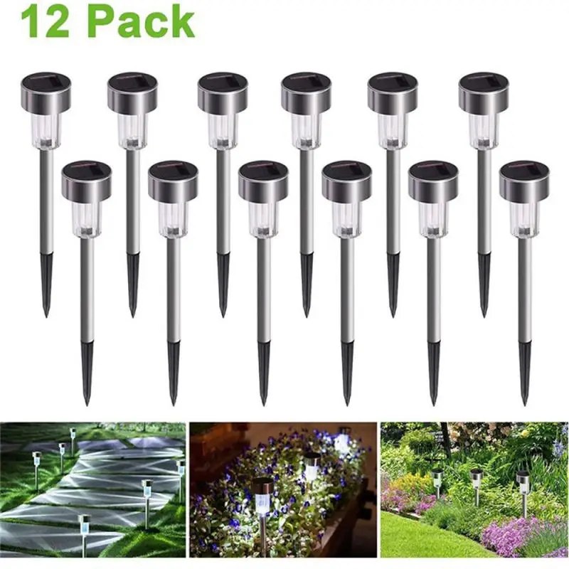 New Solar Garden Light Outdoor Solar Powered Lamp Lanter Waterproof Landscape Lighting For Pathway Patio Yard Lawn Decoration