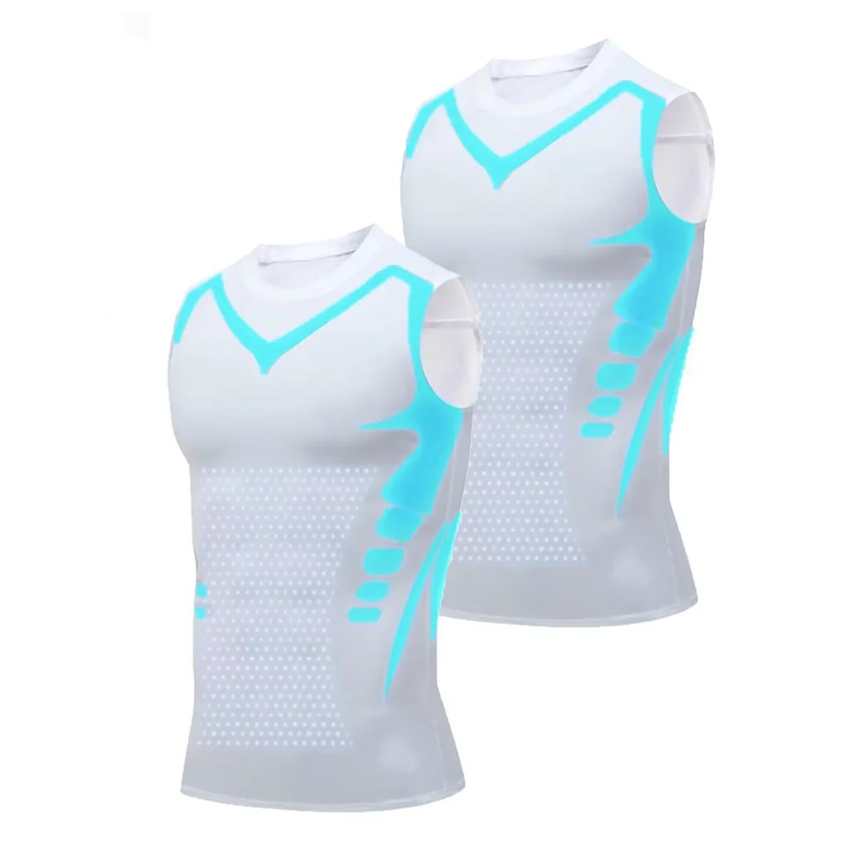 Neues Sommer-Fitness-Kompressionsshirt für Männer, formende ärmellose Therapieweste, Herren-Kompressionstanktops aus Eisseide, Körperformer.