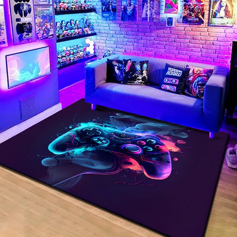 VKAMA-Gamepad de dibujos animados de pila de cristal, decoración del hogar, alfombra de secado rápido, dormitorio, alfombra completa, Internet, cafetería, sala de juegos