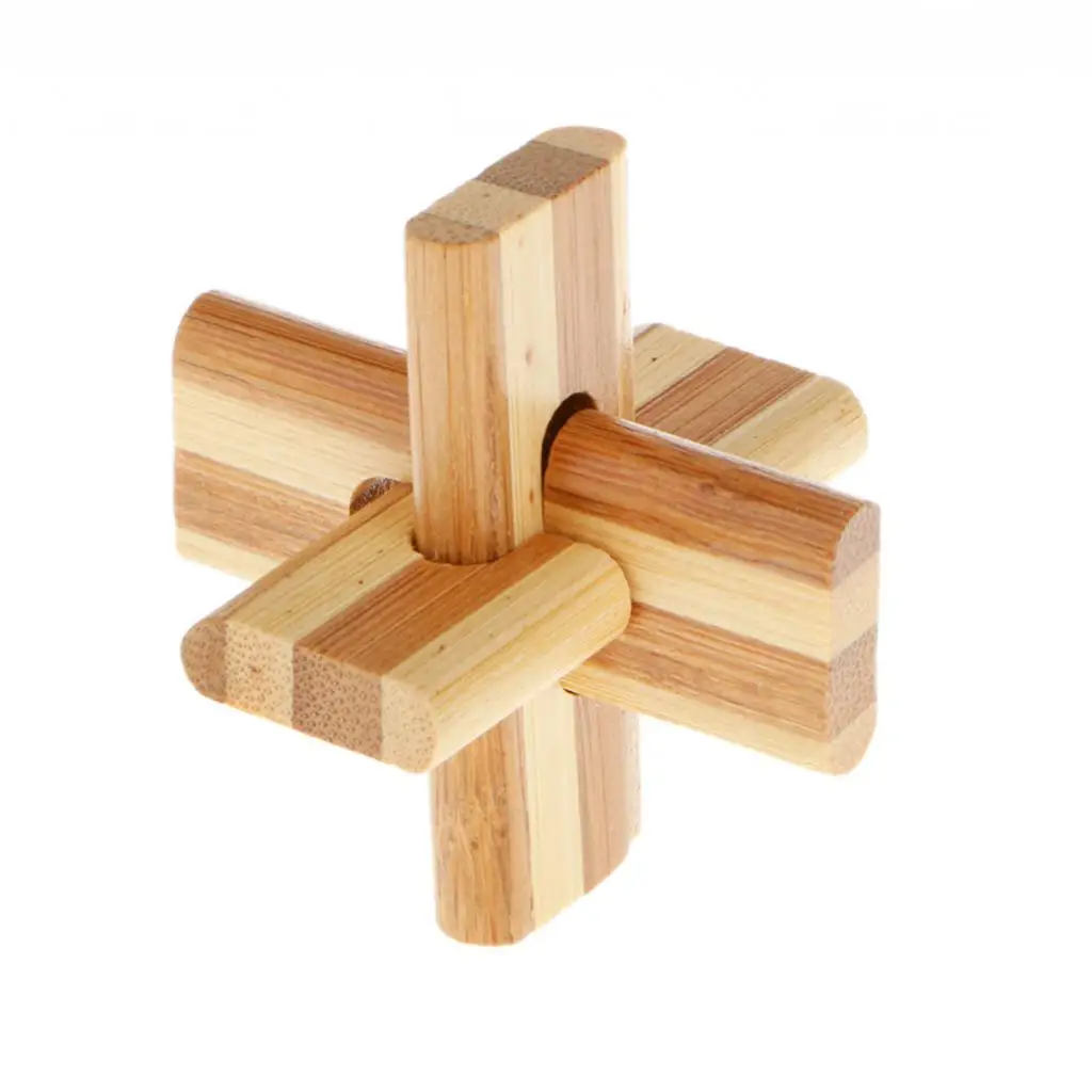 

3-6pack Wooden Kongming Lock Toy Chinese Puzzle Game Family Home Play Kids Gift