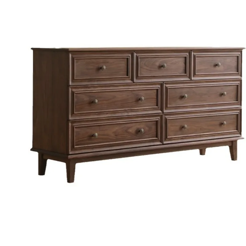 

North American black walnut chest solid wood storage drawer chest bedroom living room household cherry wood cabinet