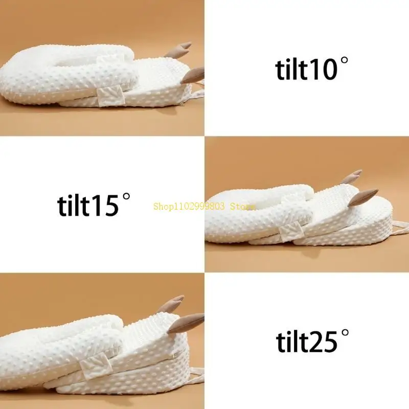 مجموعة وسادة مريحة لنوم الطفل تمنع البصق من القطن لحديثي الولادة وسادة محمولة للسفر هدية J0MF #3