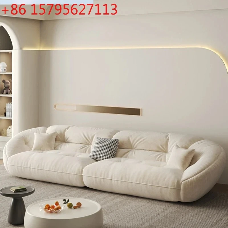 Cat scratch fabric sofa simple household living room milk fleece straight row sailing sofa
