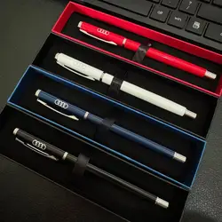 Metal Car Logo Portable Ball Pen Men's Gift Business Emblem Auto Parts For Audi A3 A4 B5 B6 B8 A3 8P 8V 8L A5 A6 C6 C5 A1 A7 A8