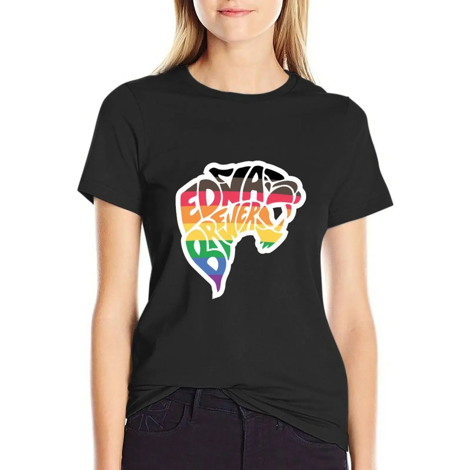 

EBMS Rainbow Panther Zipper Hoodie T-Shirt animal print cute clothes summer tops vintage clothes tops Women