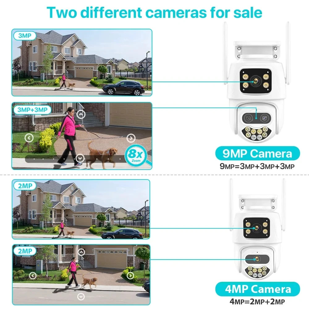 Picture 4: 9MP 8CH Wifi NVR Security Camera Kit 4CH Wireless Outdoor 8x Zoom 7-inch LCD CCTV System With Night Vision Function