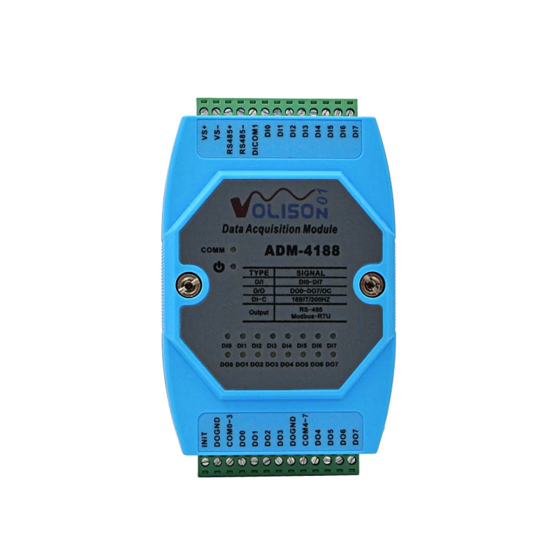 独立したデジタルスイッチ、8チャンネル、入力および出力、8di/do、取得モジュール、rs485 Modbus rtu