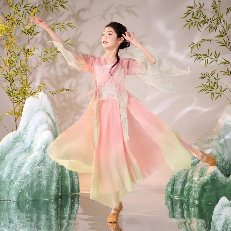 بدلة فراشة رقص كلاسيكية جديدة أنيقة للنساء مع قافية الجسم للتغيير التدريجي للممارسة #2