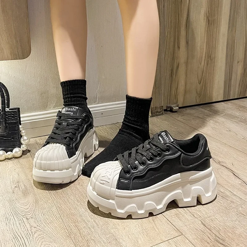 2024 Autumn Punk Style Women Casual Sneakers Platform Wedge Heel Women's Shoes Female non-slip Comrfortable Shoes Women Spring