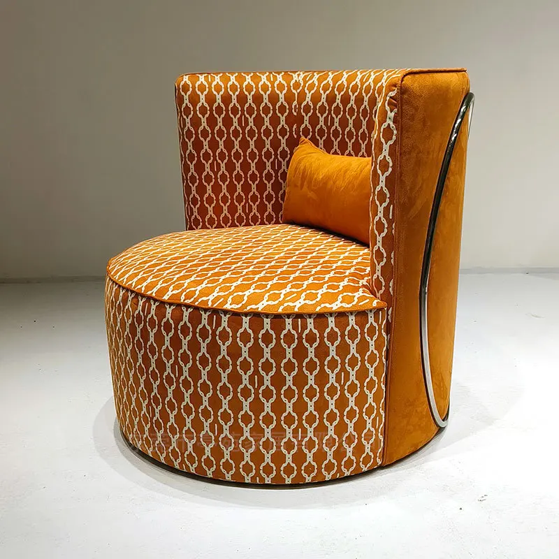 

Italian light luxury flannel single sofa chair villa large flat floor home living room leisure chair designer back chair