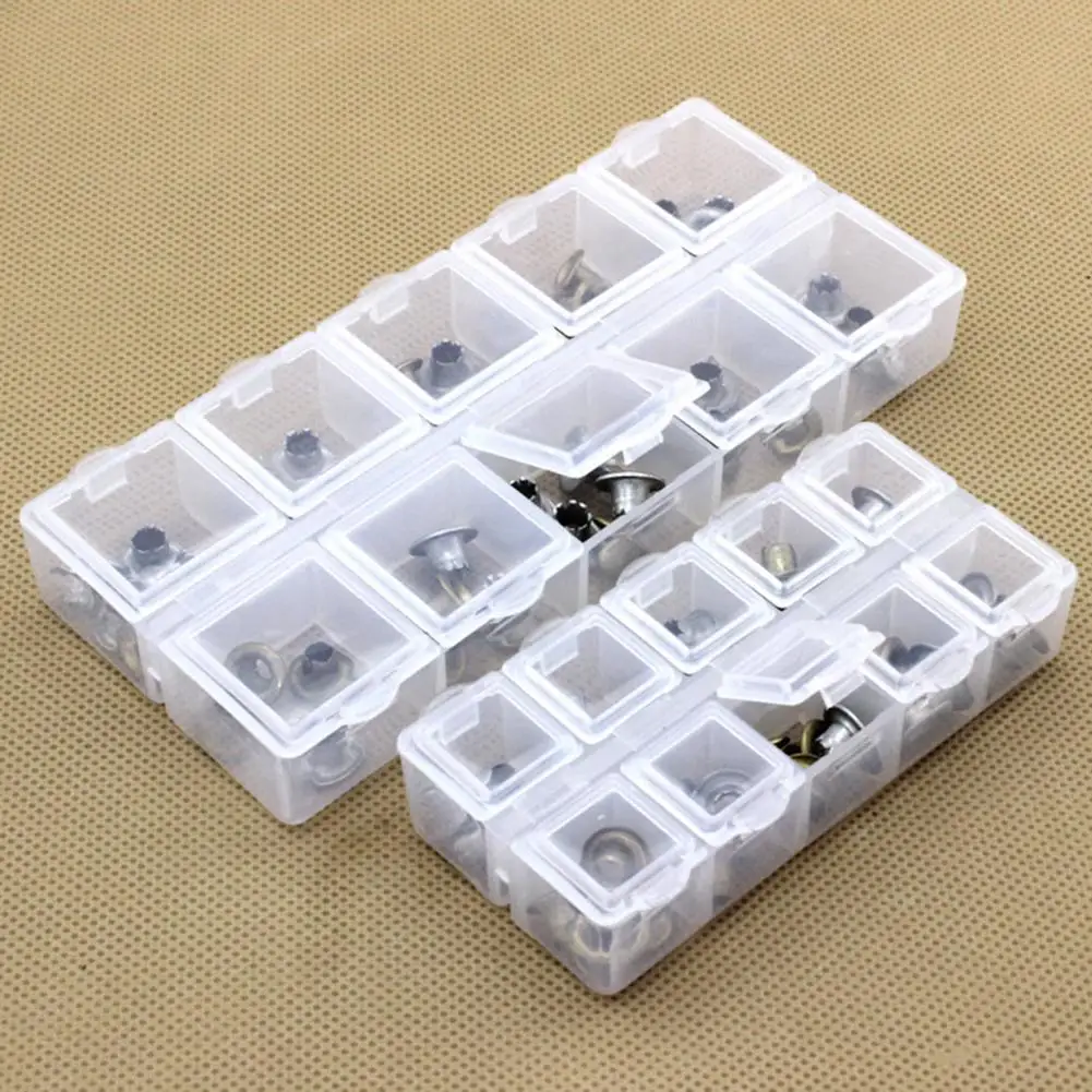 Jewelry Storage Box with Lid 10 Grids Large Capacity Clear Display Earrings Rings Beads Storage Case Jewelry Packaging
