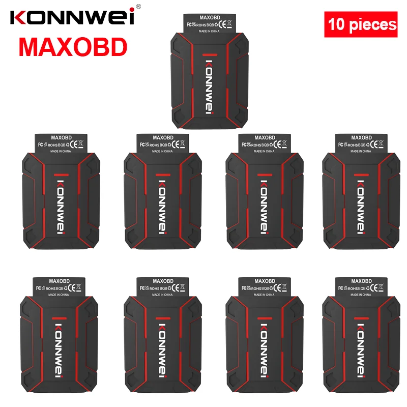

10 Pieces KONNWEI MAXOBD Car OBD Full System Deep Scan Tool Bluetooth Connection Monitoring System Car OBD2 Diagnostic Scanner