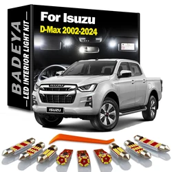 BADEYA 8Pcs LED Interior Reading Map Dome Light Kit For Isuzu D-Max Dmax 2002- 2019 2020 2021 2022 2023 2024 License plate Bulbs