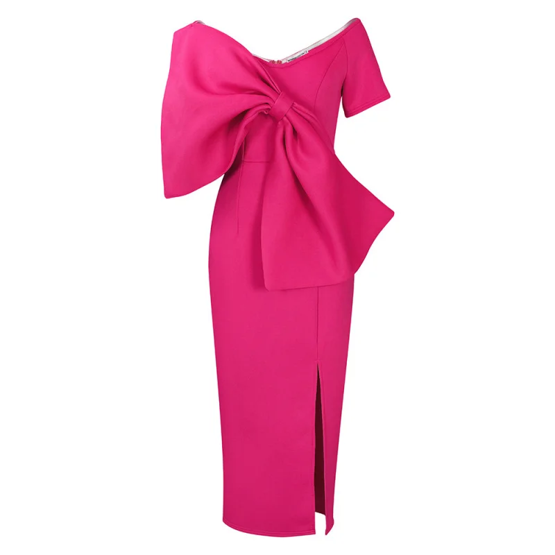 Party Women Big Bowknot Split Bodycon European and American Style Dress