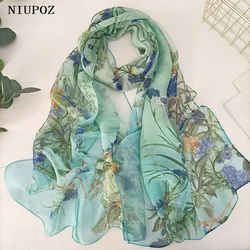 Green Grass Women Elegant Chiffon Georgette Bandana Scarf Summer Beach Sunscreen Thin Hijab