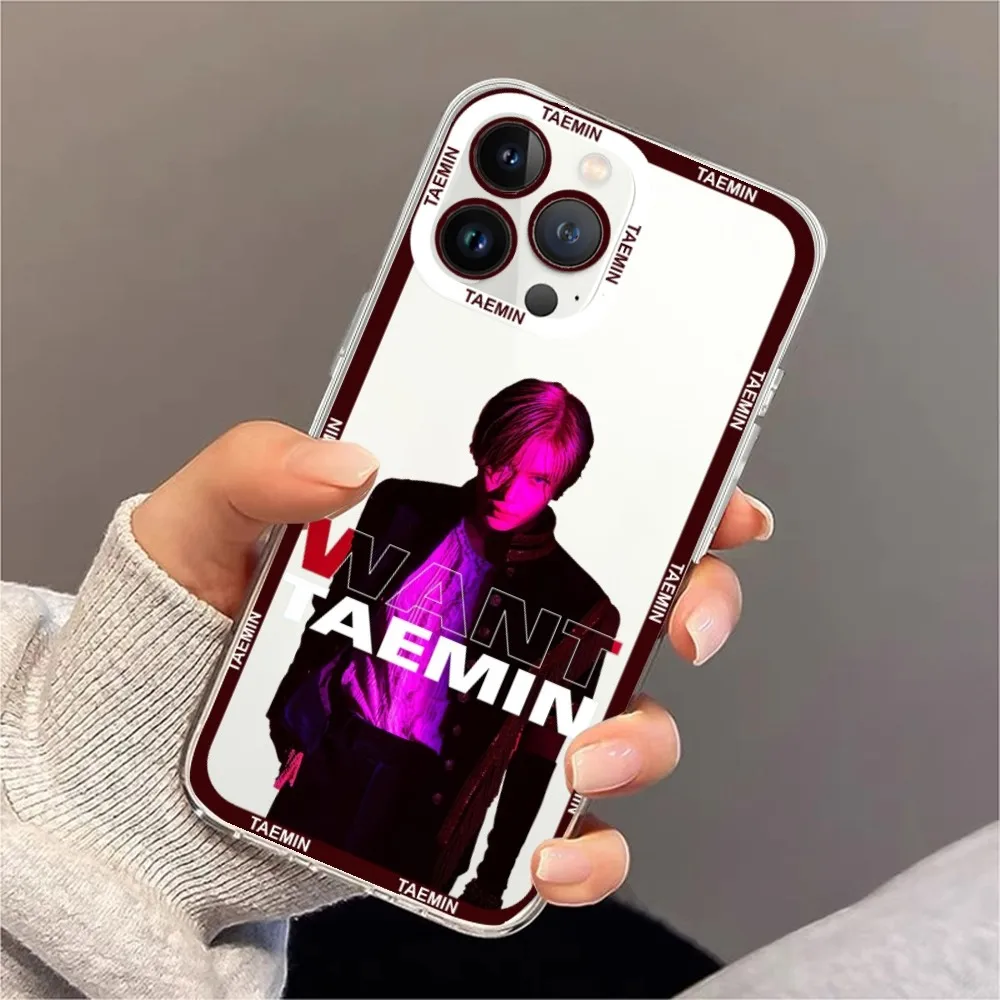 kpop Shinee Taemin Phone Case For Samsung S20 S21 S22 S23  Ultra Plus S10 Transparent Border Shell