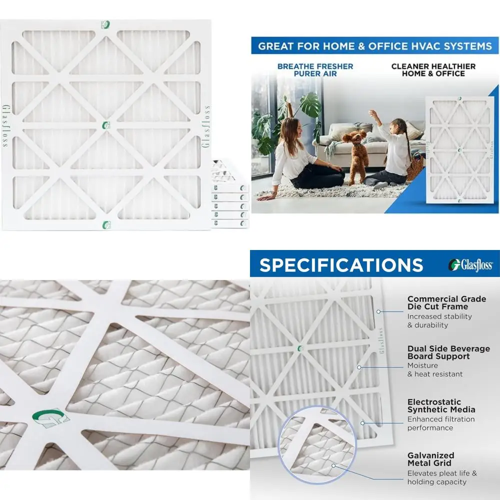 

Воздушные фильтры MERV 10 для печи переменного тока — 30x30x1 — 6 шт. — настоящий размер 29,5x29,5x0,8775 — высокоэффективная фильтрация