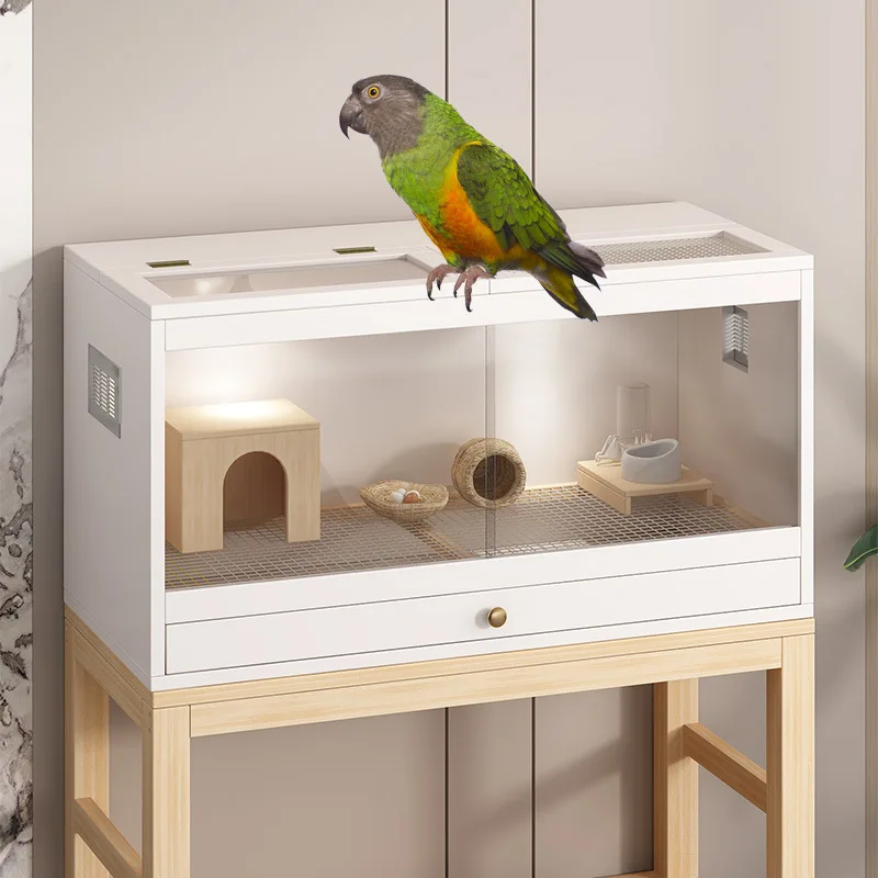 Bird Cage & Thermostat Incubator, Constant Temperature Brooder for Cockatiels, Quails & Pigeons