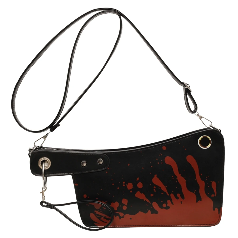 المرأة سكين حقيبة كتف بو الجلود الدموية حقيبة حقيبة قابل للتعديل حزام سكين على شكل حقيبة يد حقيبة حفلة الهالوين