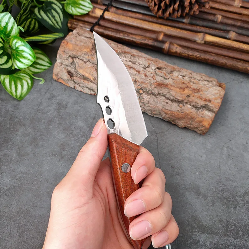 Butcher Boning Knife Slicing Meat Fruit Fish Filleting Knife Wood Handle Kitchen Knives Forged Blade Utility Barbecue Knife Tool