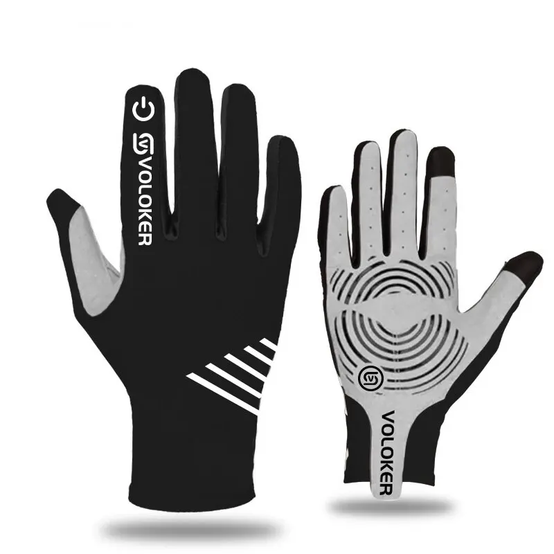 A Pair Of All-finger Gloves Breathable Shock-proof Touch-screen Bike Gloves Spring And Summer Mountain Bike Road Riding Gloves