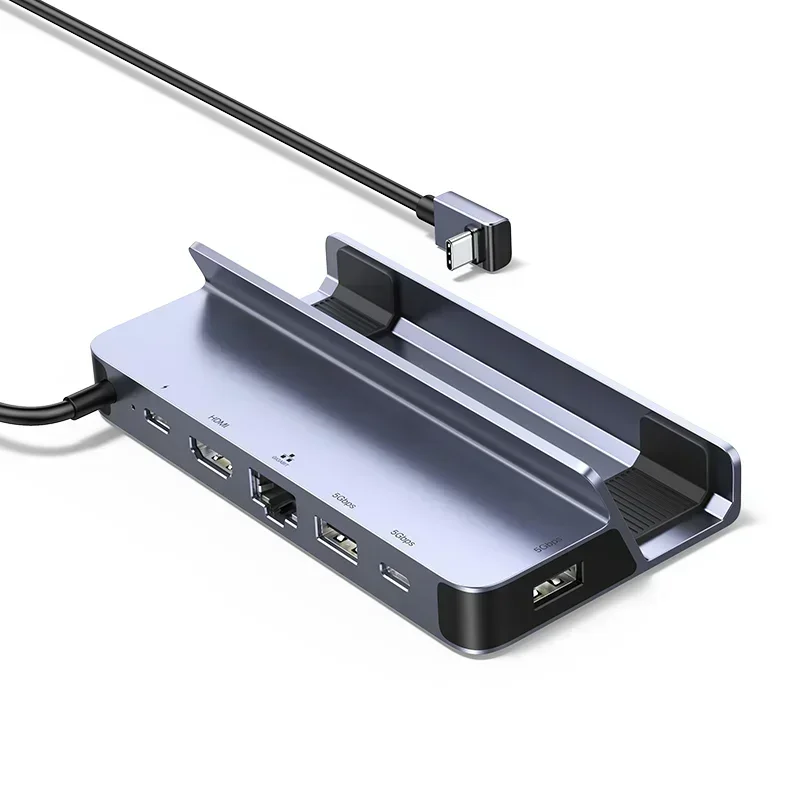 6-in-1 USB C Docking Station with 4K@60Hz HD-MI Gigabit Ethernet PD 100W Charging  Deck Stand