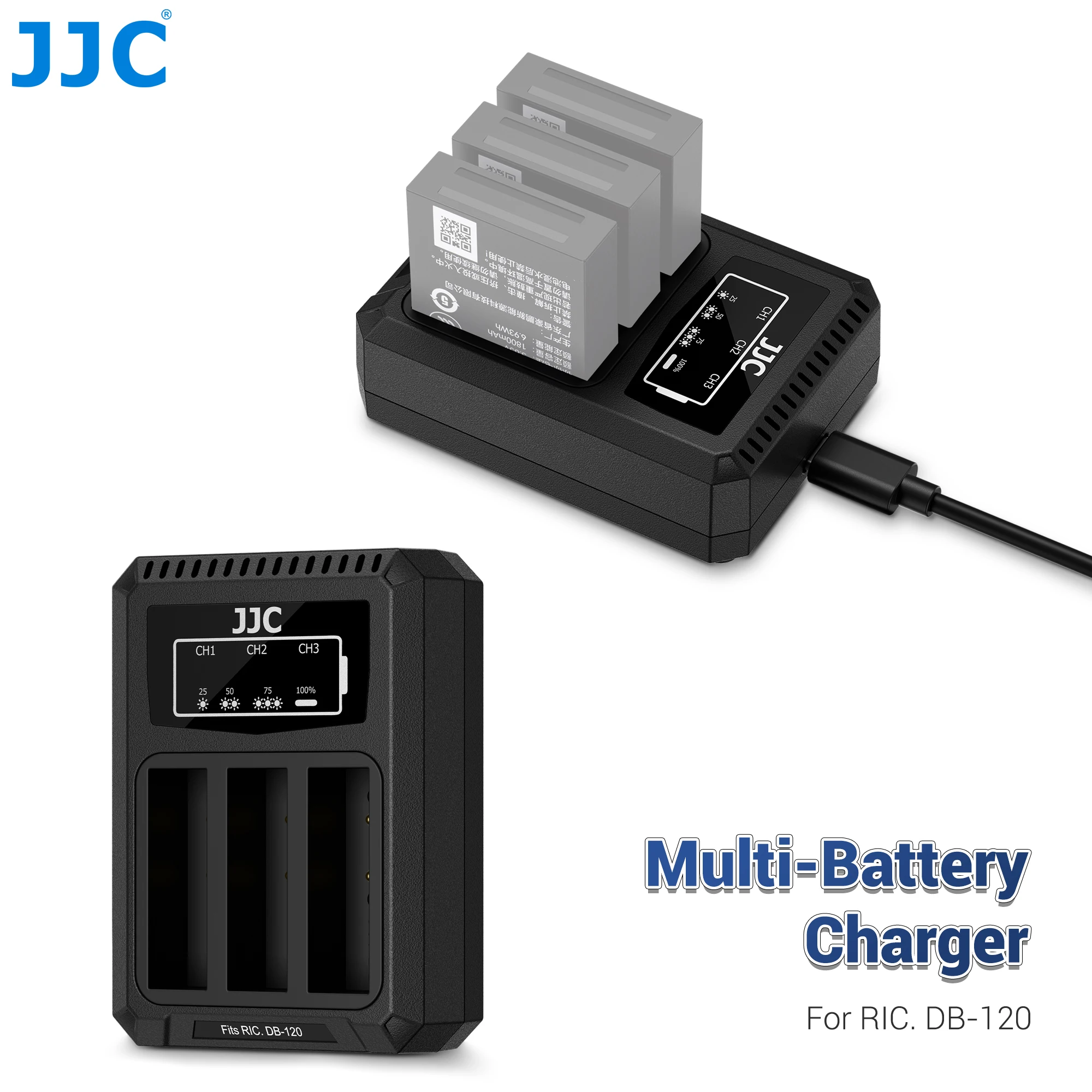 

Зарядное устройство JJC USB Type-C для аккумуляторов Ricoh DB120, Ricoh GR IV HDF Monochrome, Ricoh GRIV, GR IV, Ricoh GR4