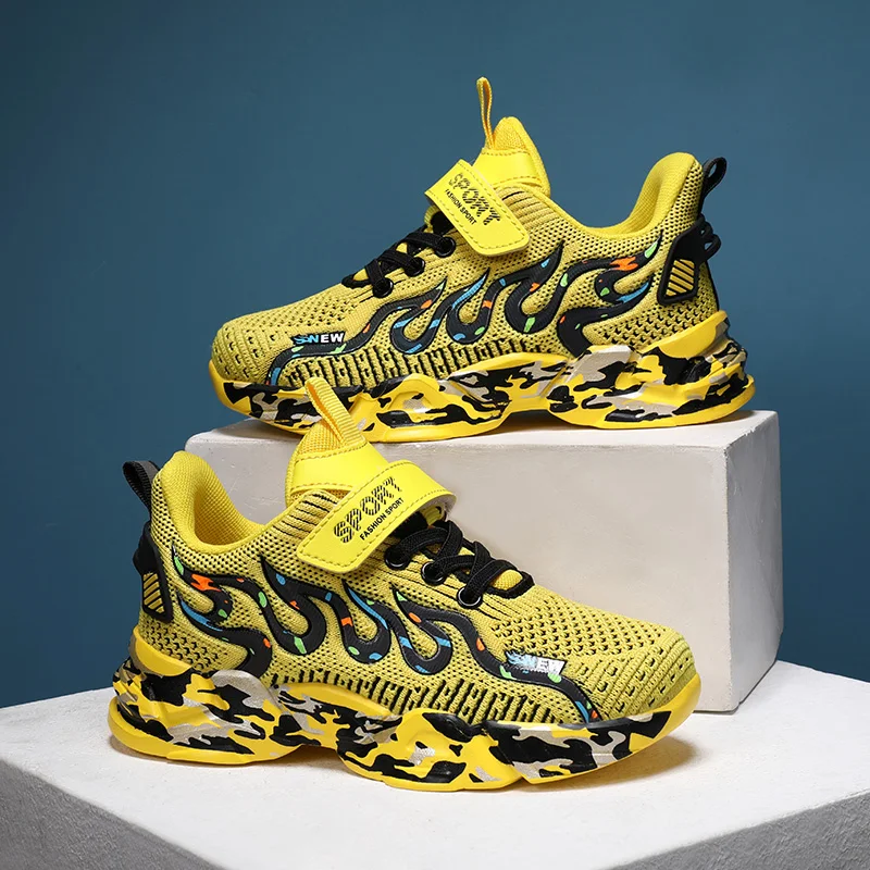 

Hot Kids' Shoes Fashion Boys Running Shoes Breathable Mesh Light Children's Sneakers Outdoor Girls Casual Sports Tennis Shoes