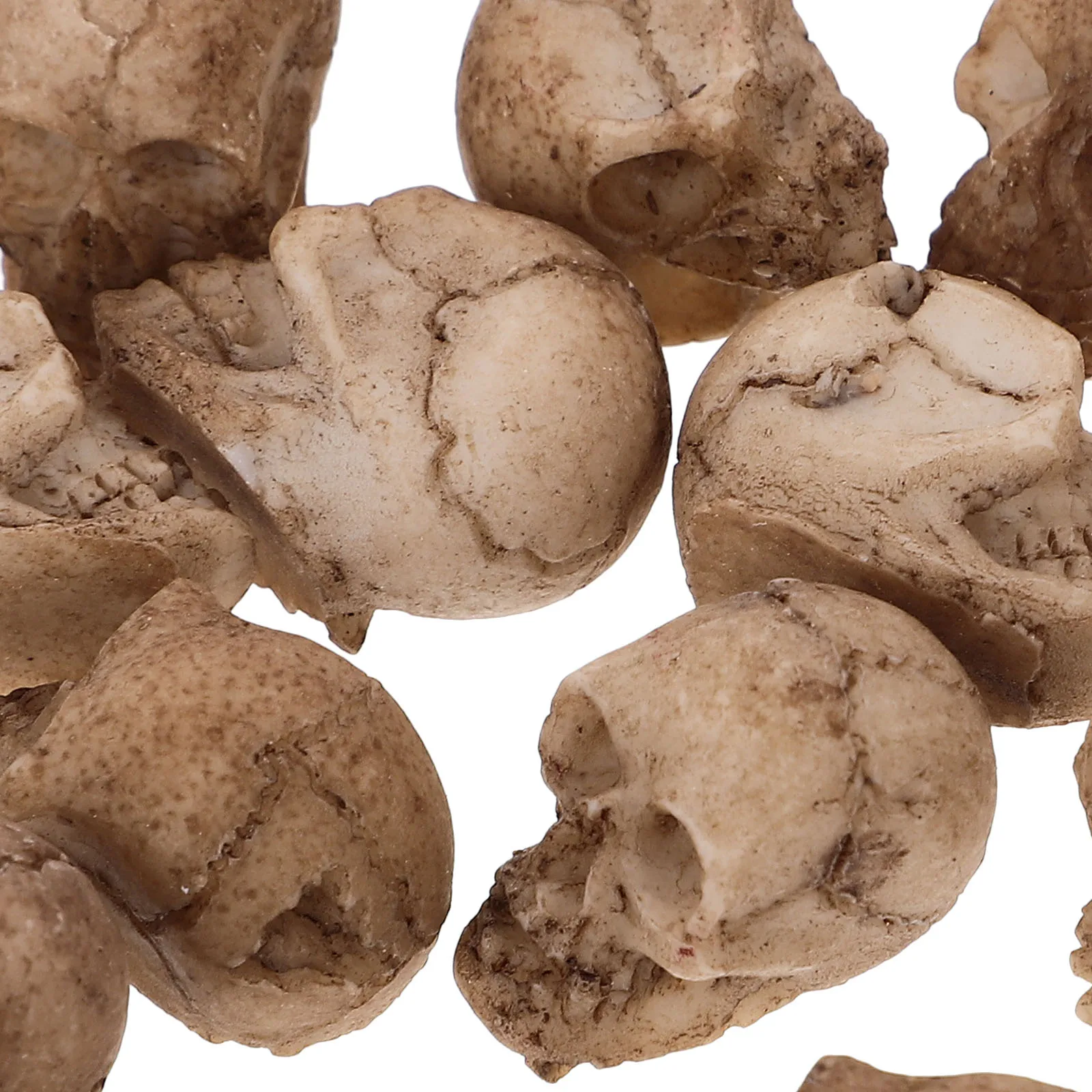 

20pcs Skull Decor Mini Resin Heads Realistic Halloween Party Layout Scary Props Photo Shoots Home Bar