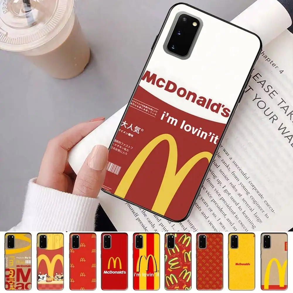 M Famous LOGO M-McDonald Phone Case For Samsung S 24 Fe 25 Ultra Plus 20 Lite 21 30 22 23 24 22 Ultra 5G Fundas