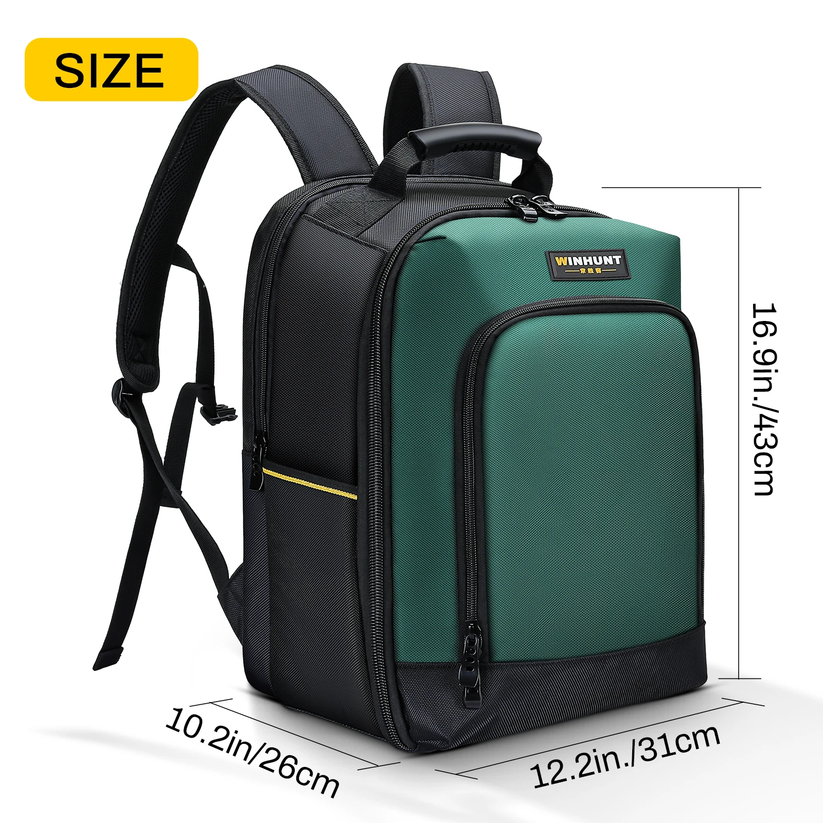 WINHUNT，Tool Backpack with Adjustable Shoulder Straps, Multi-pocket Waterproof Tool Storage Backpack (for Electricians)