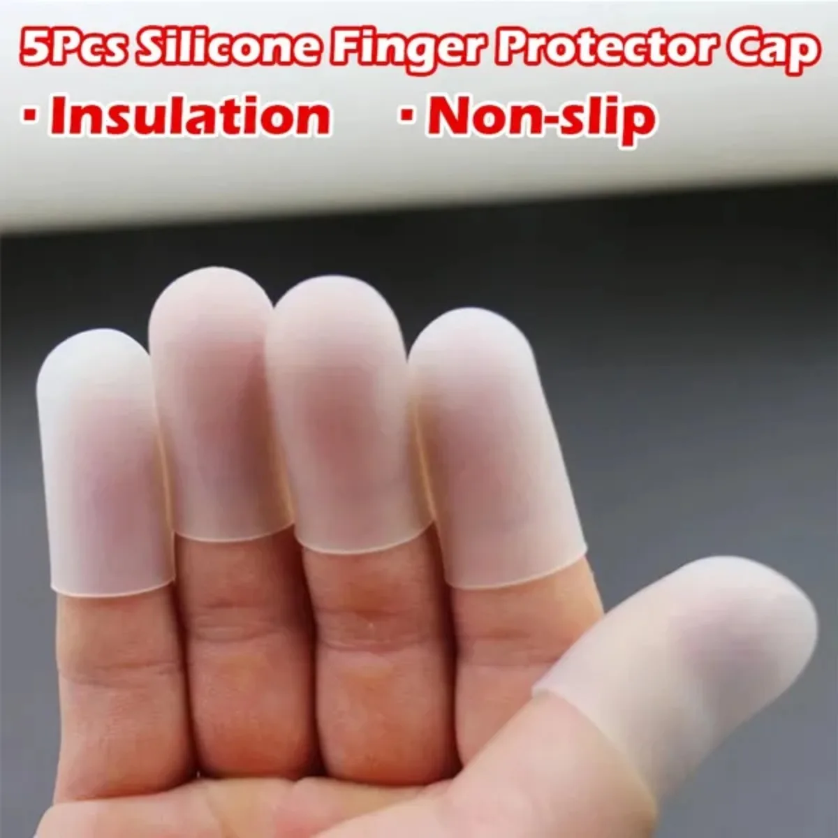 

5Pcs Silicone Finger Protector Finger Caps High Temperature Resistant Anti-slip Finger Cover