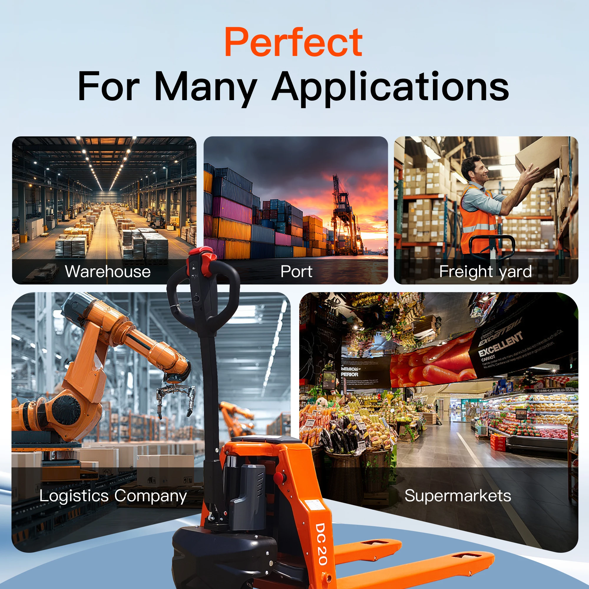 

Полностью электрический поддонный домкрат 4400 фунтов, литиевая батарея с питанием от грузовика, вилки 48 x 27 дюймов для хранения в помещении, бесплатная доставка в США