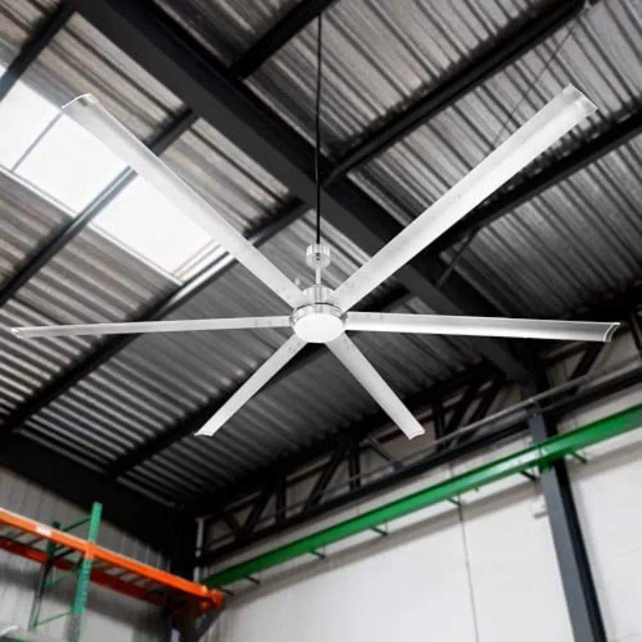

96 Inch Large Ceiling Fan with Light for Covered Outdoor Patio Large Room, Aluminum Blades, Matte Black, Ultra High Airflow 110