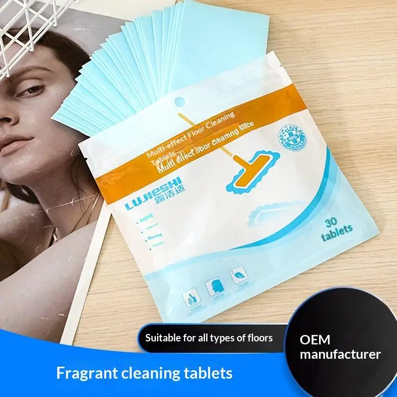 30 قطعة أقراص منظف الأرضيات قابلة للذوبان في الماء تعقيم عطرة الحمام المطبخ مزيل العرق الأوساخ ورقة تنظيف المرحاض