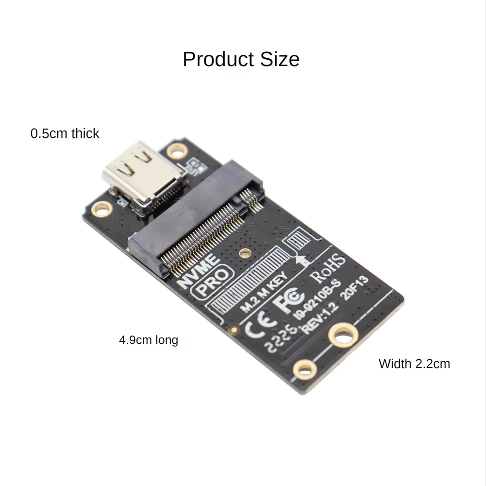 Adaptador Tipo-C NVME e Gabinete SSD NGFF, Tipo-C, M.2 para USB 3.1, Suporte M2 SSD, 2230, 42, 60, 80