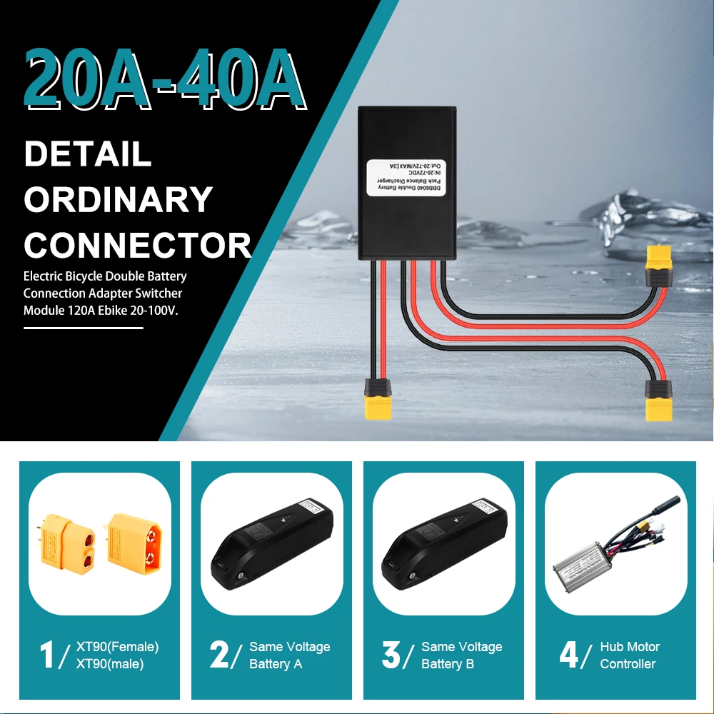 

10 В-100 В 20A-40A 20 В-100 В 20A-120A XT60/XT90 Разъем двойного преобразователя разряда батареи с зарядной головкой Адаптер параллельного модуля