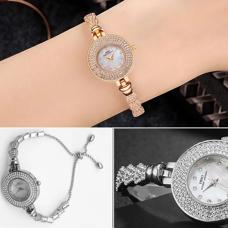 Imagem -05 - Relógio com Bracelete de Aço Impermeável Feminino Relógio de Pulso Dourado e Prateado Luxo e Elegante Senhora Original Diamante 2024