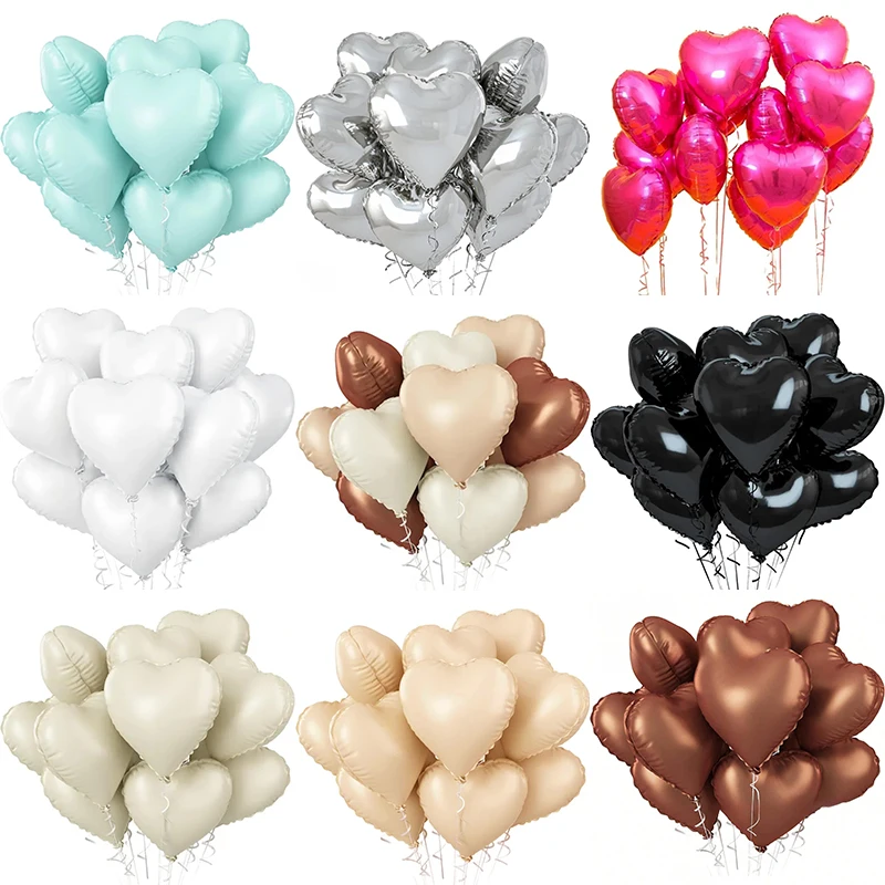 1/5/10pcs 18inch Heart-shaped Foil Balloons for Wedding Anniversary Birthday Party Decoration Rose Gold Red Love Heart Balloon