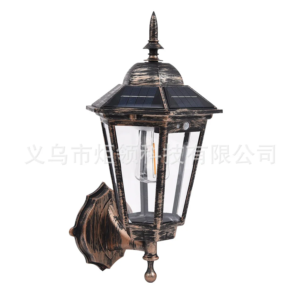 New Solar Retro Wall Light Villa Home Outdoor Garden Light Outdoor Human Body Induction Garden Light