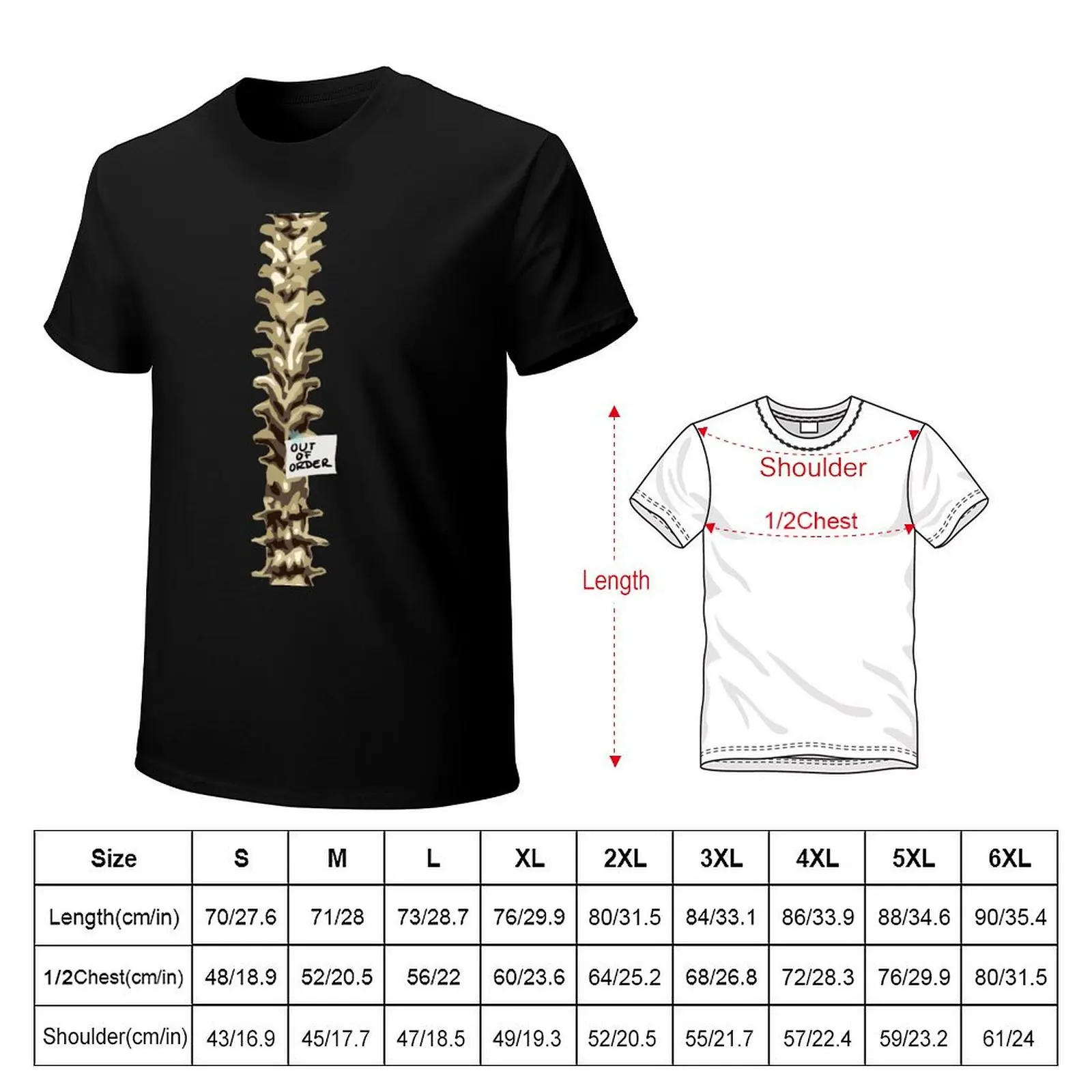 Out of Order Spine T-Shirt kawaii clothes sublime anime t shirts men graphic t shirts