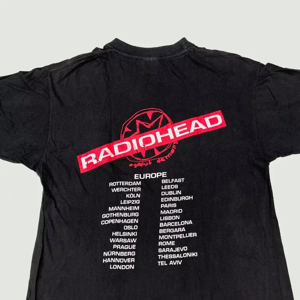 RADIOHEAD THE BENDS Vintage Grafik Bedrucktes T-Shirt für Männer und Frauen, Baumwolle, Locker Geschnitten, Lässiges Kurzarm-T-Shirt, Herren-T-Shirts, Herren-Oberteile – Detail 8