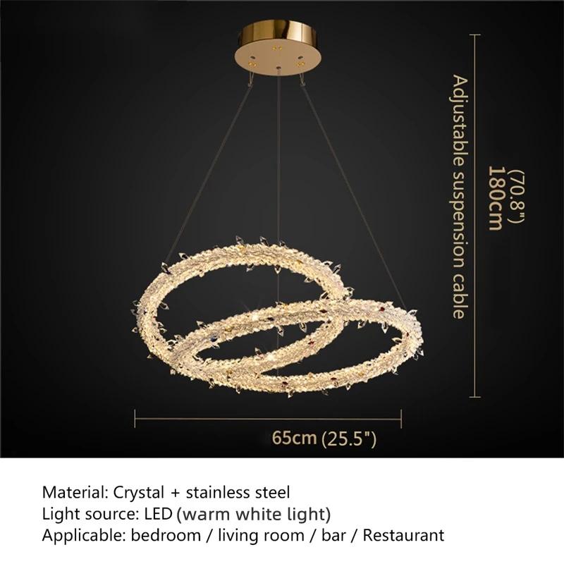 BUNNY Modern Pendant Lamp Creative Gold Luxury Chandelier LED Crystal Fixtures For Living Room Bedroom