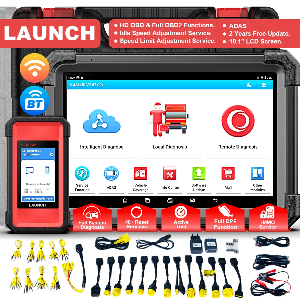 

LAUNCH X431 V+ Smartlink HD All System Heavy Duty Trcuk Diagnostic Tool Diesel Bidirectional Code Reader for Commercial Vehicle