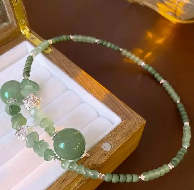 Eastern Style Jade Beaded Choker Necklace Clavicle Chain Wholesale