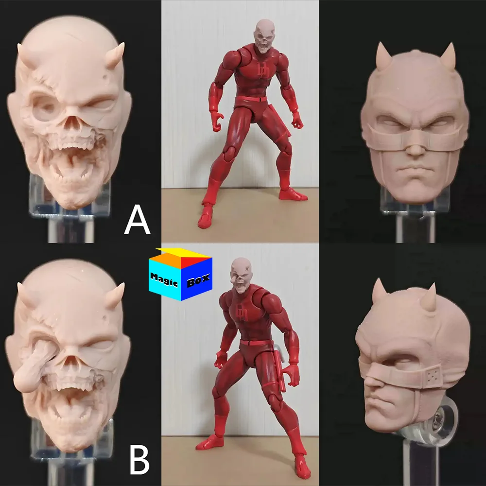 bm23422 bm23435 bm23418 1/12 Scale Male V12 Zombie Daredevil Rafael Grampa DD Unpainted Head Carving For 6in Action Figure Model