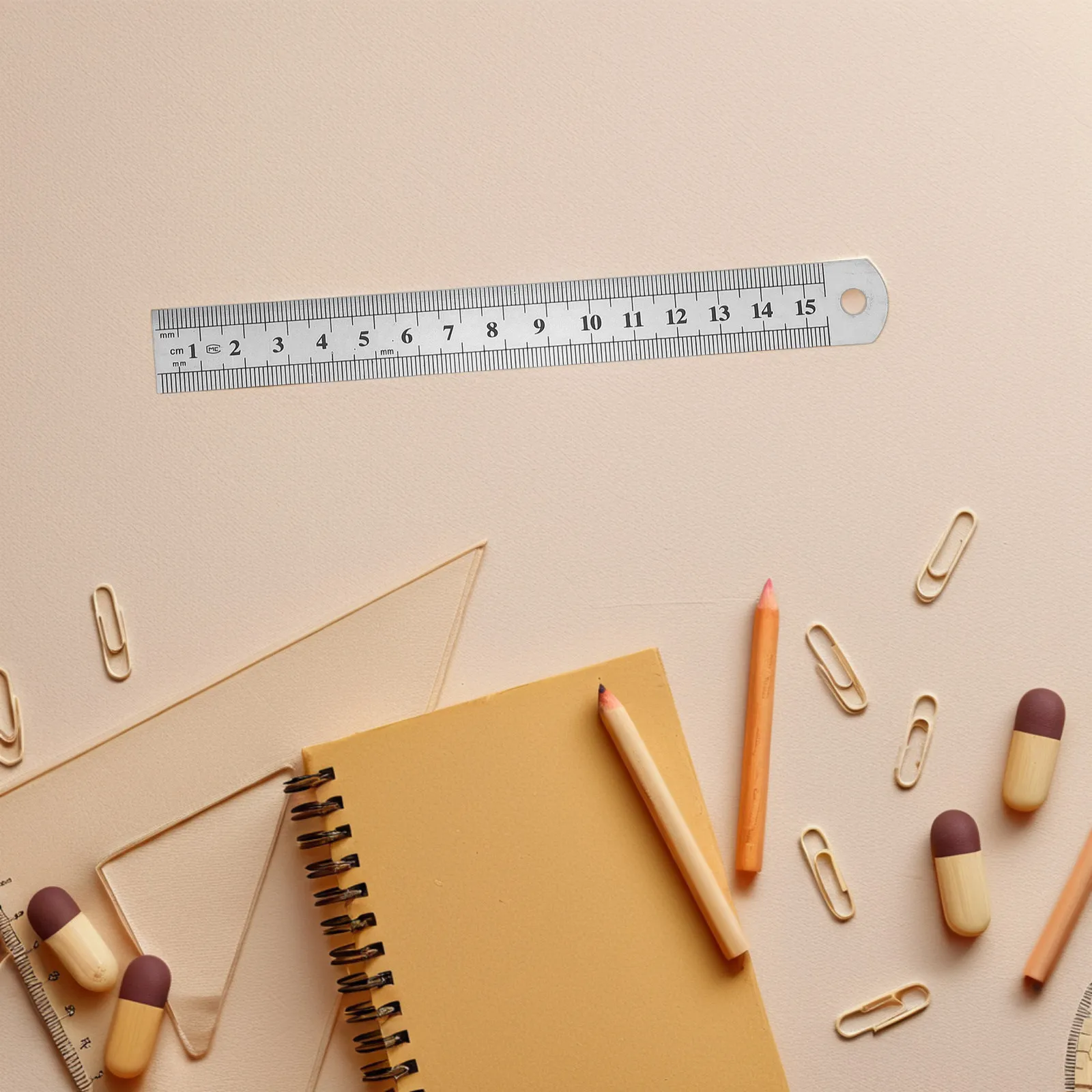 

2Pcs Stainless Steel Ruler High Precision Flat Metric Dual Scale Measurement Tool School Office Drafting Construction Measuring